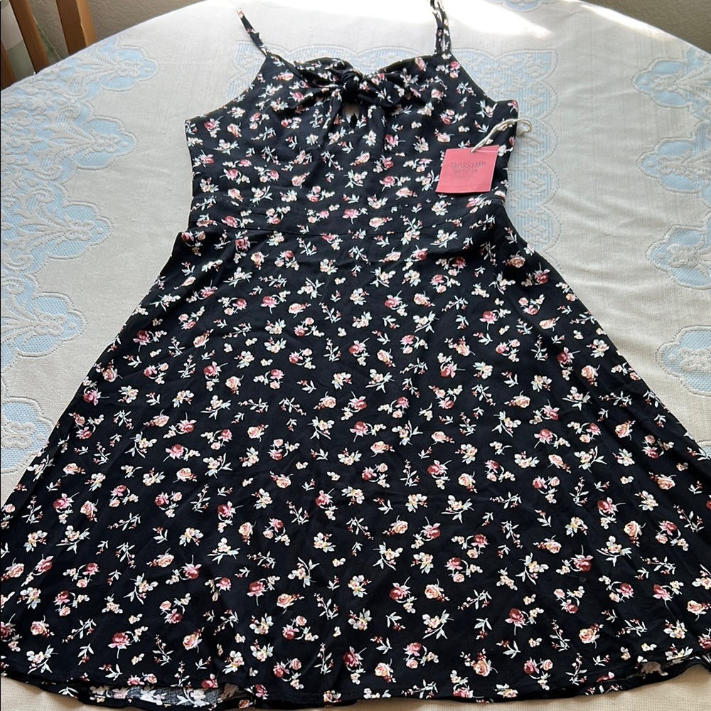 Mossimo Supply Co Women’s Black Floral Print Spaghetti Strap Dress NWT XS